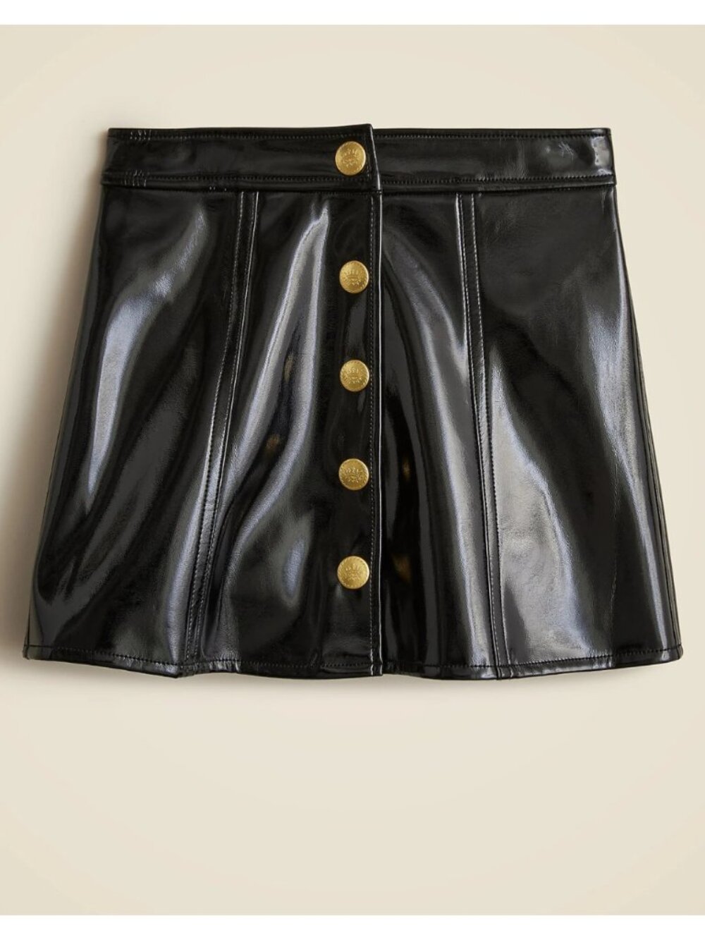 JCrew Crewcuts Girls' Collection faux patent leather mini skirt NWT Black